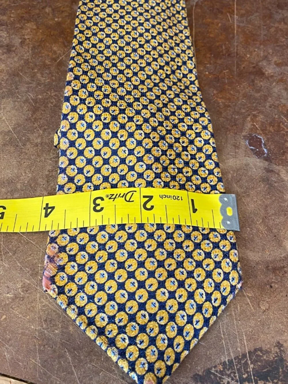 Vintage Burberrys Silk Tie Blue and Gold Made in England